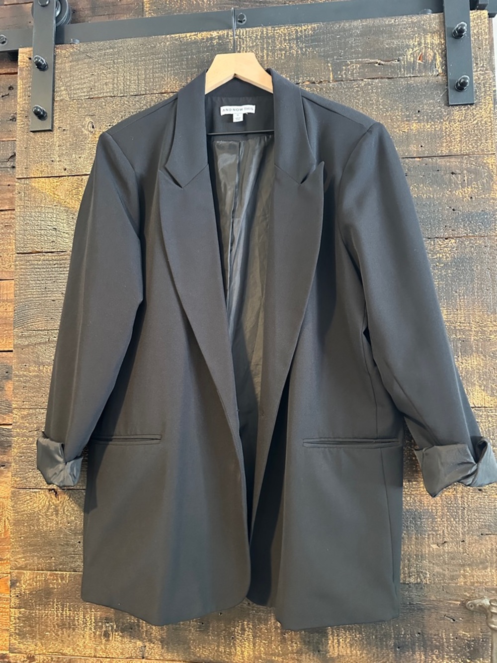 A New Day Black Open-Front Oversized Blazer